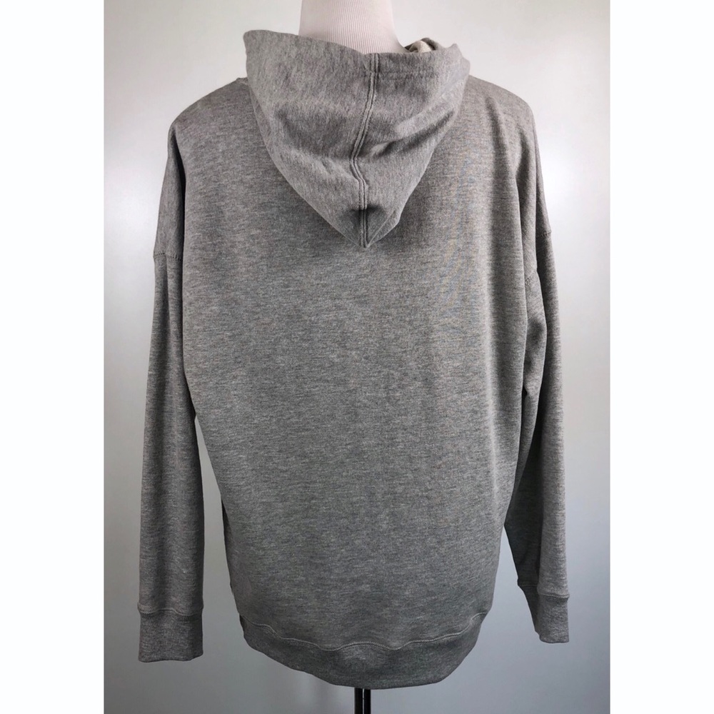 Material Girl Gray LA Deep Plunging V-Neck Hoodie - Picture 5 of 6